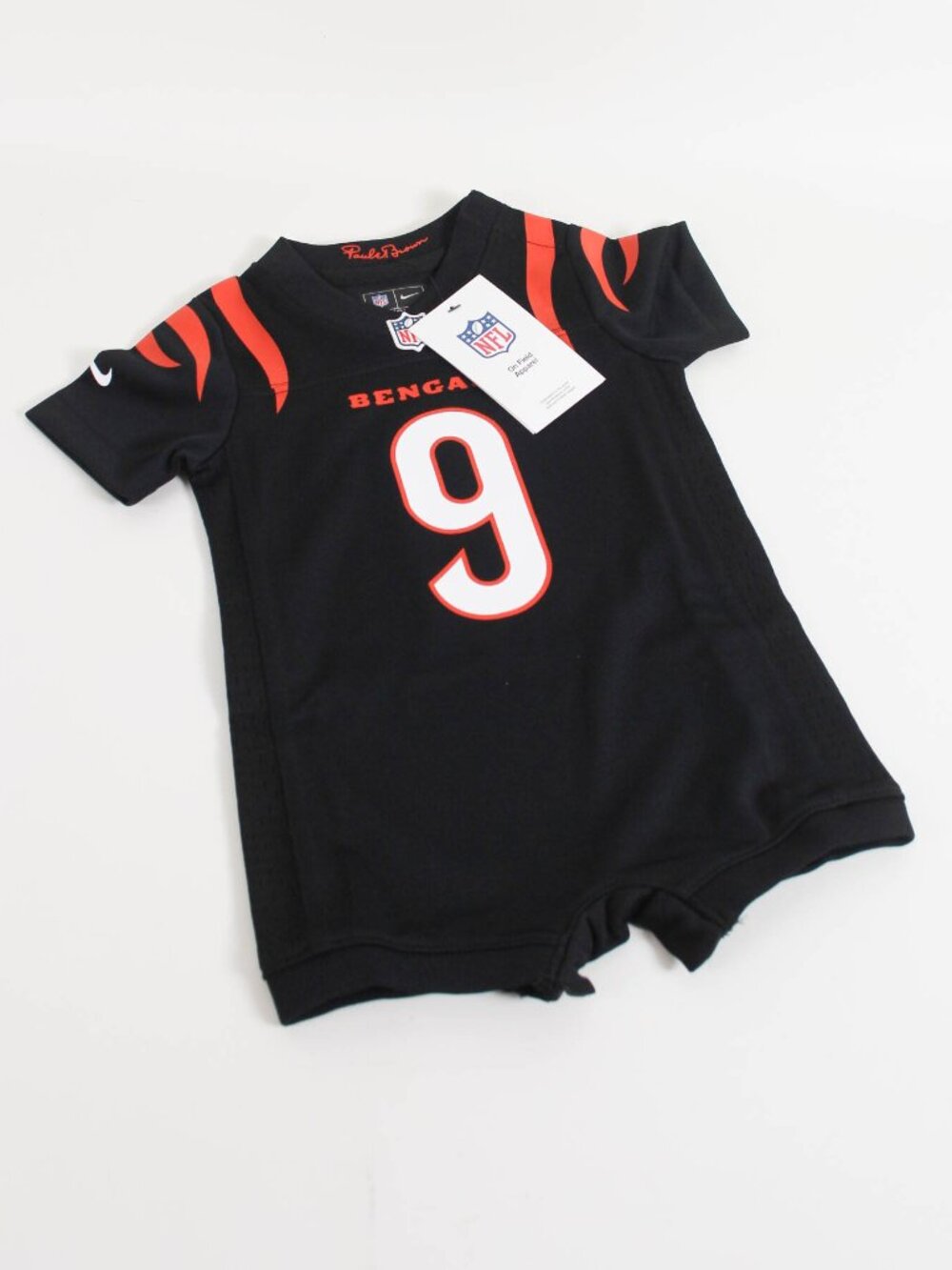 NFL Cincinnati Bengals Joe Burrow #9 Baby Jersey Romper 3/6M NWT